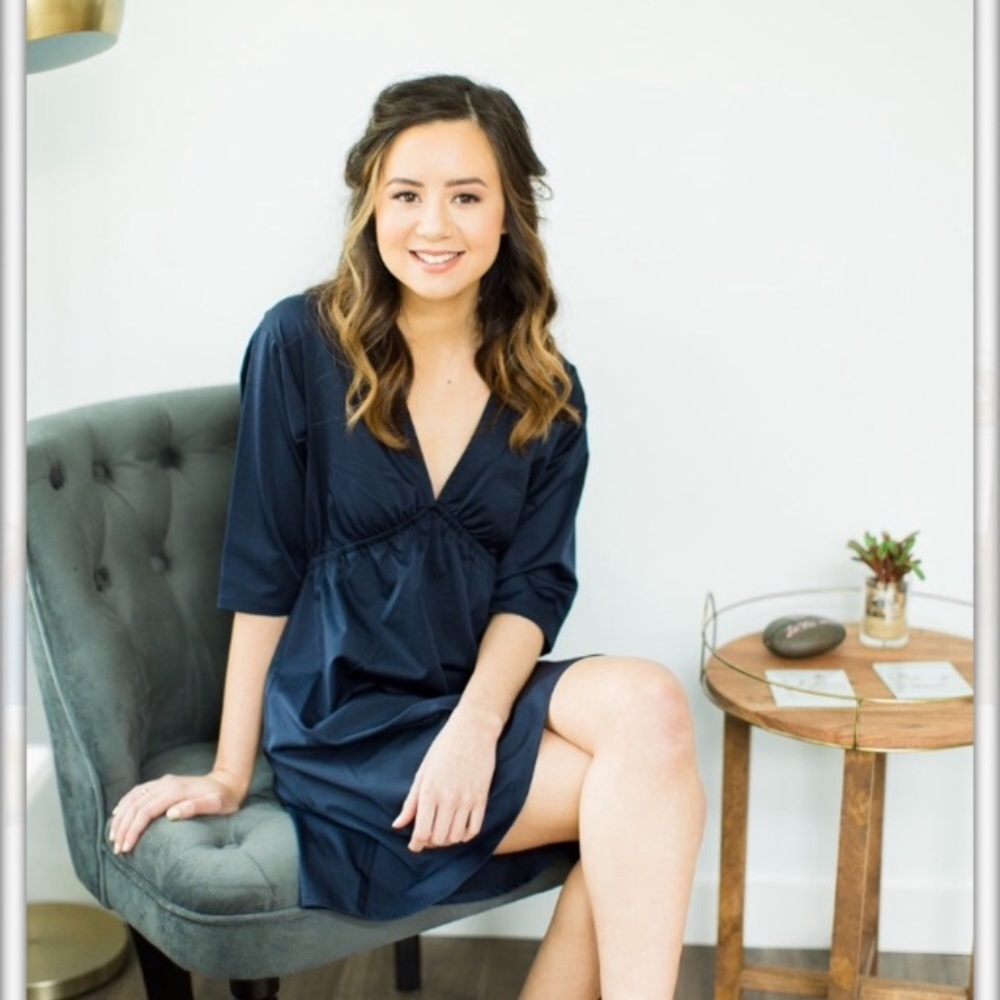 H & M Navy midi dress